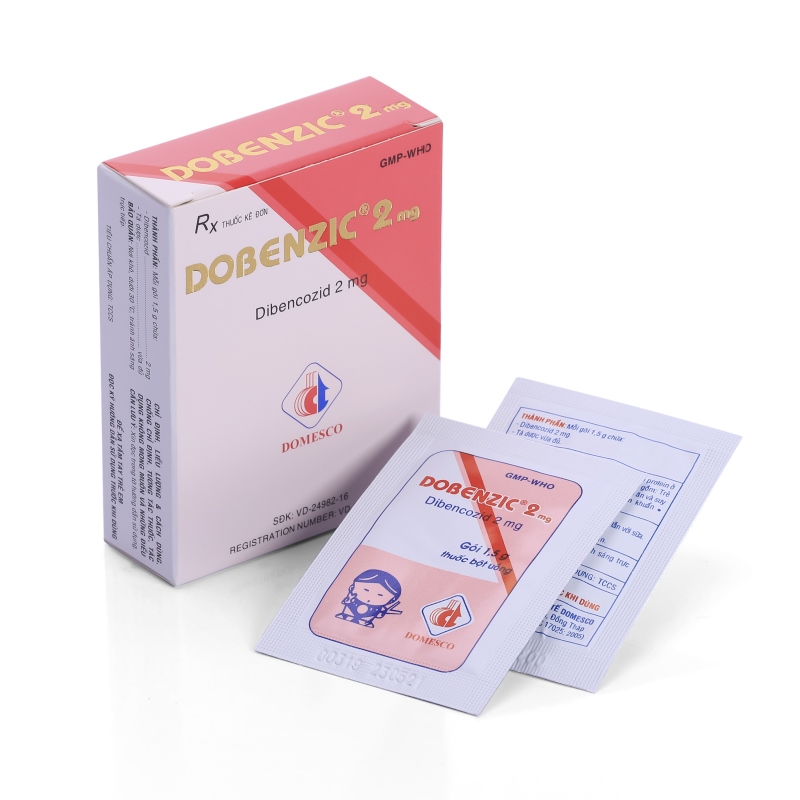 Dobenzic Dibencozid 2mg hộp 10 gói x 1,5g bột Domesco