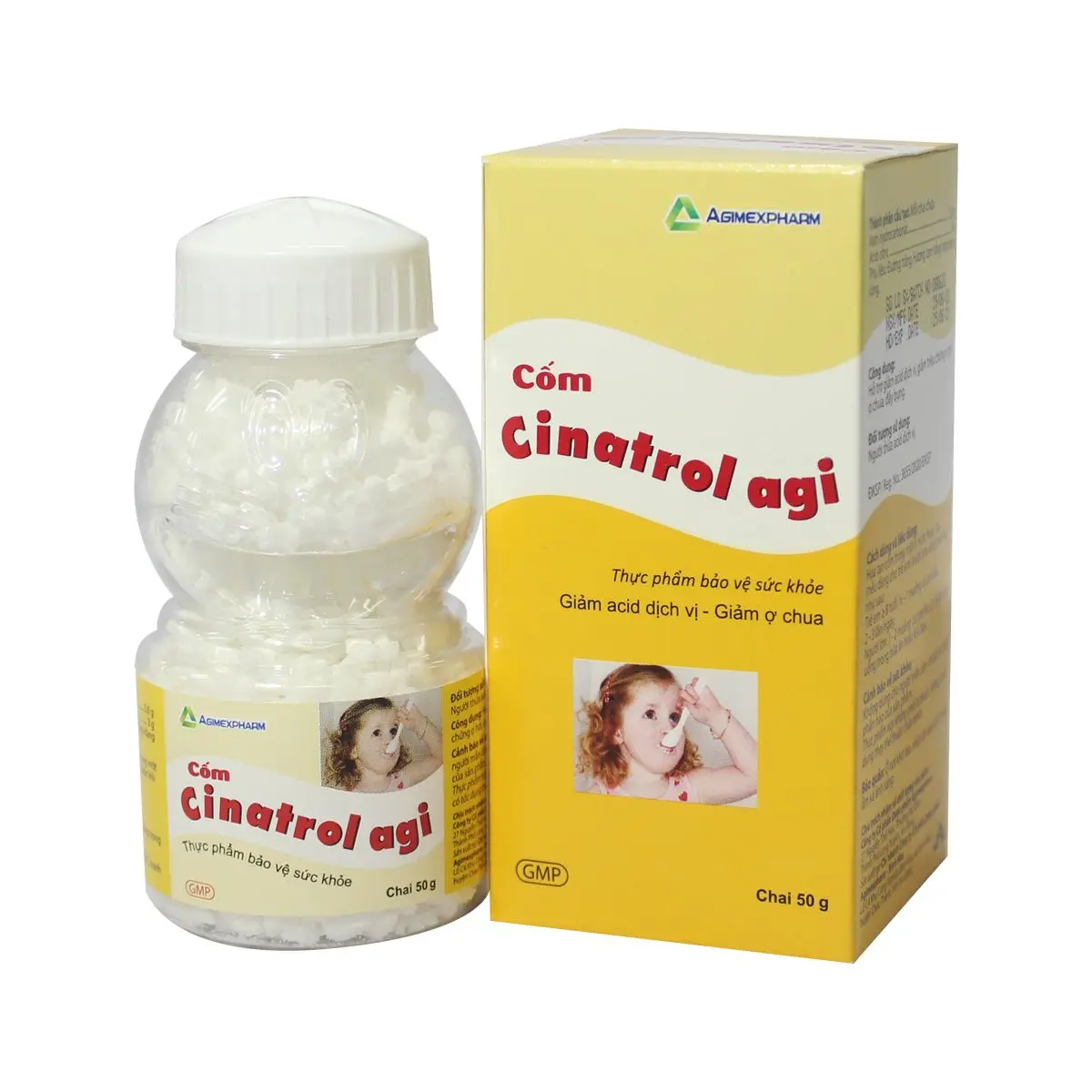 Cốm Cinatrol agi giúp tiêu hóa giảm ợ chua lọ 50g Agimexpharm