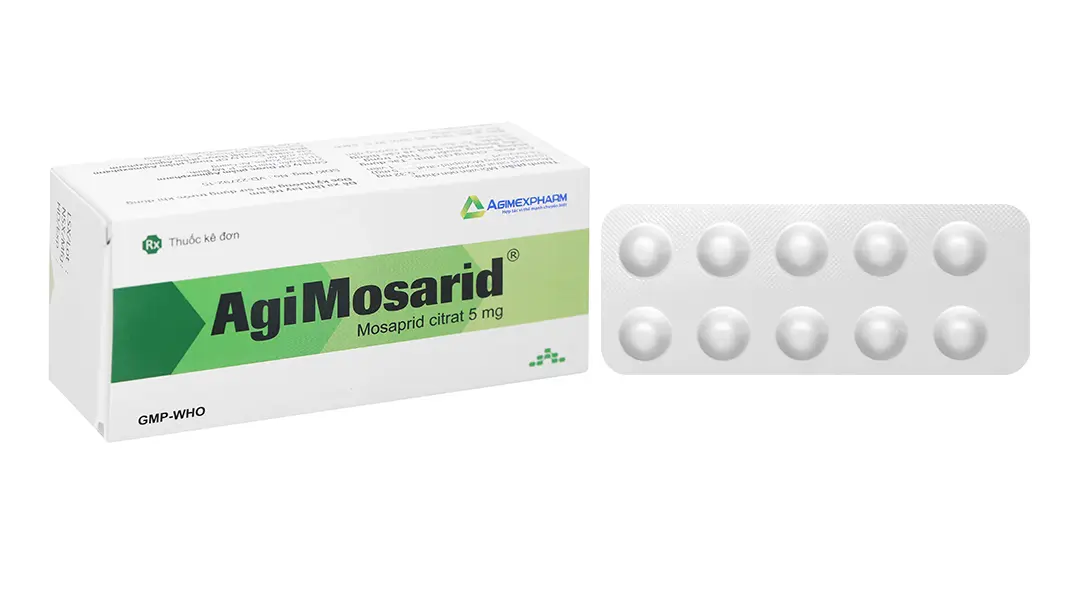 Agimosarid Mosaprid Citrat 5mg hộp 6 vỉ x 10 viên nén Agimexpharm