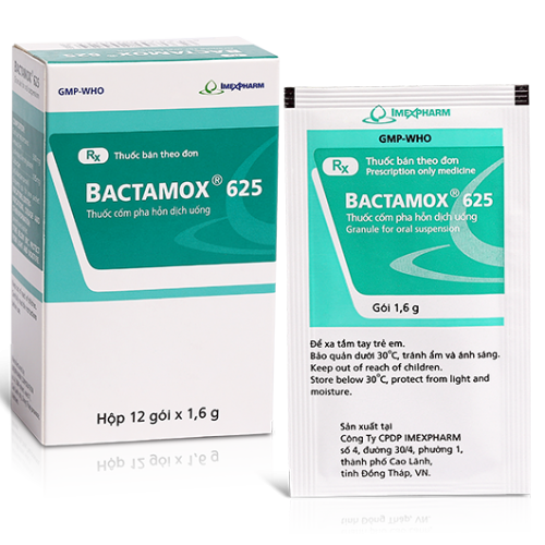 Bactamox 625mg hộp 12 gói x 1,6g Imexpharm