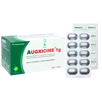 Augxicine 1g hộp 10 vỉ x 10 viên nén Vidipha