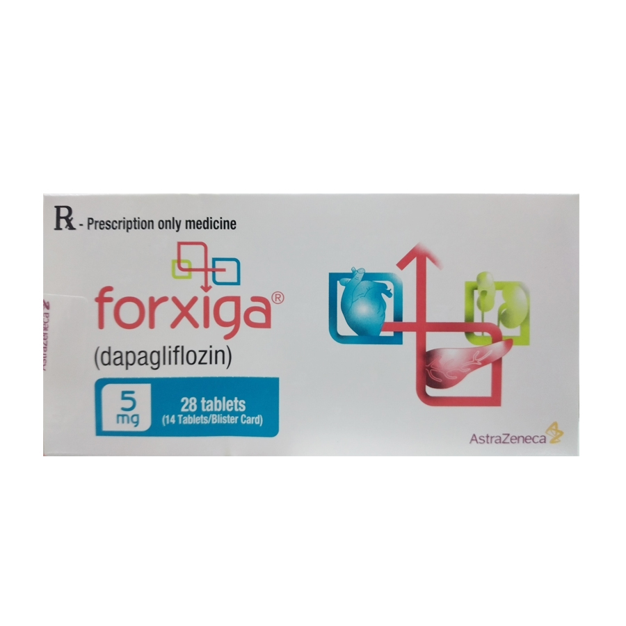 Forxiga dapagliflozin 5mg hộp 2 vỉ x 14 viên nén AstraZeneca