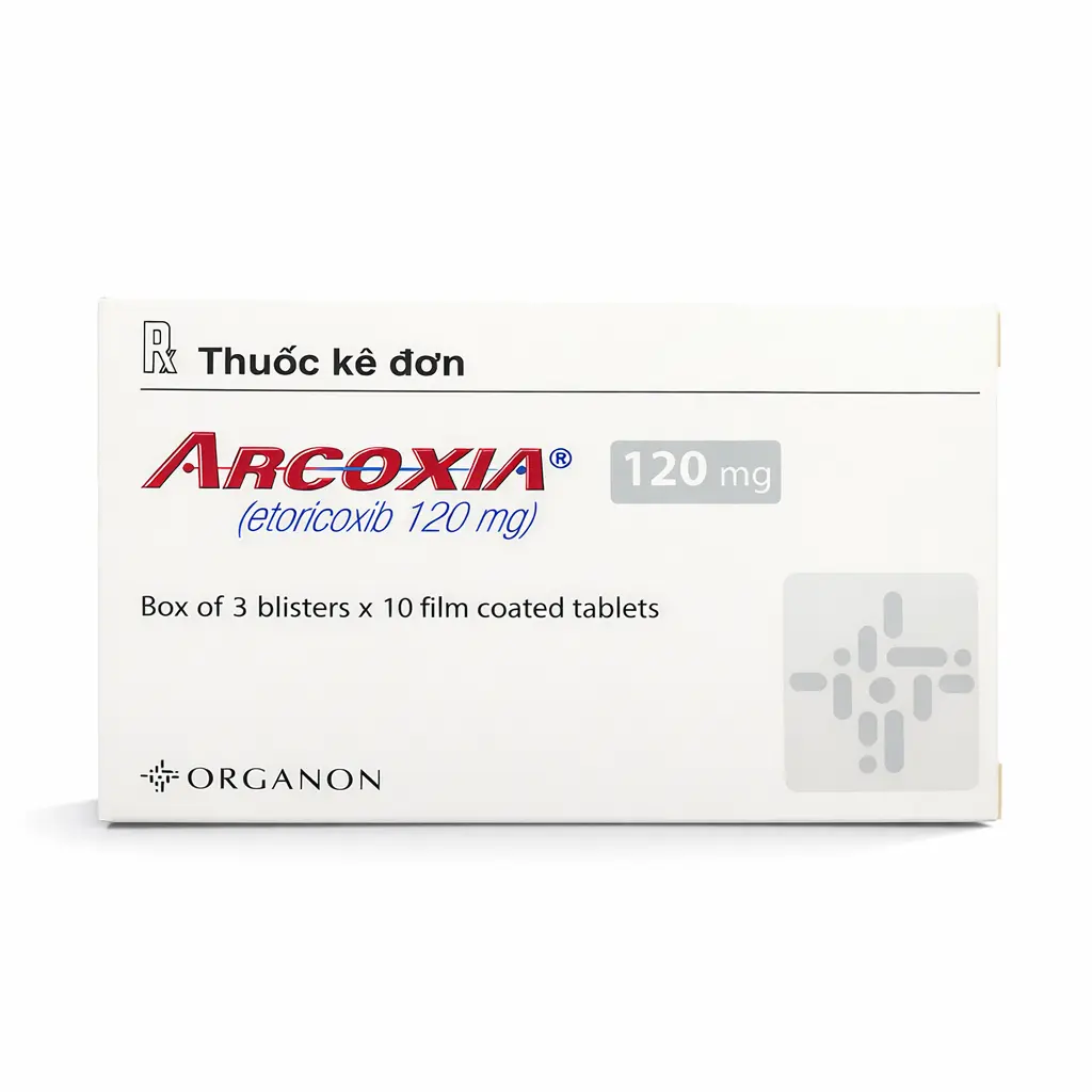 Arcoxia Etoricoxib 120mg hộp 3 vỉ x 10 viên nén Menarini