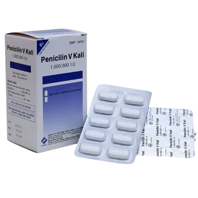 Penicilin V Kali 1.000.000 IU hộp 10 vỉ x 10 viên nén Vidipha