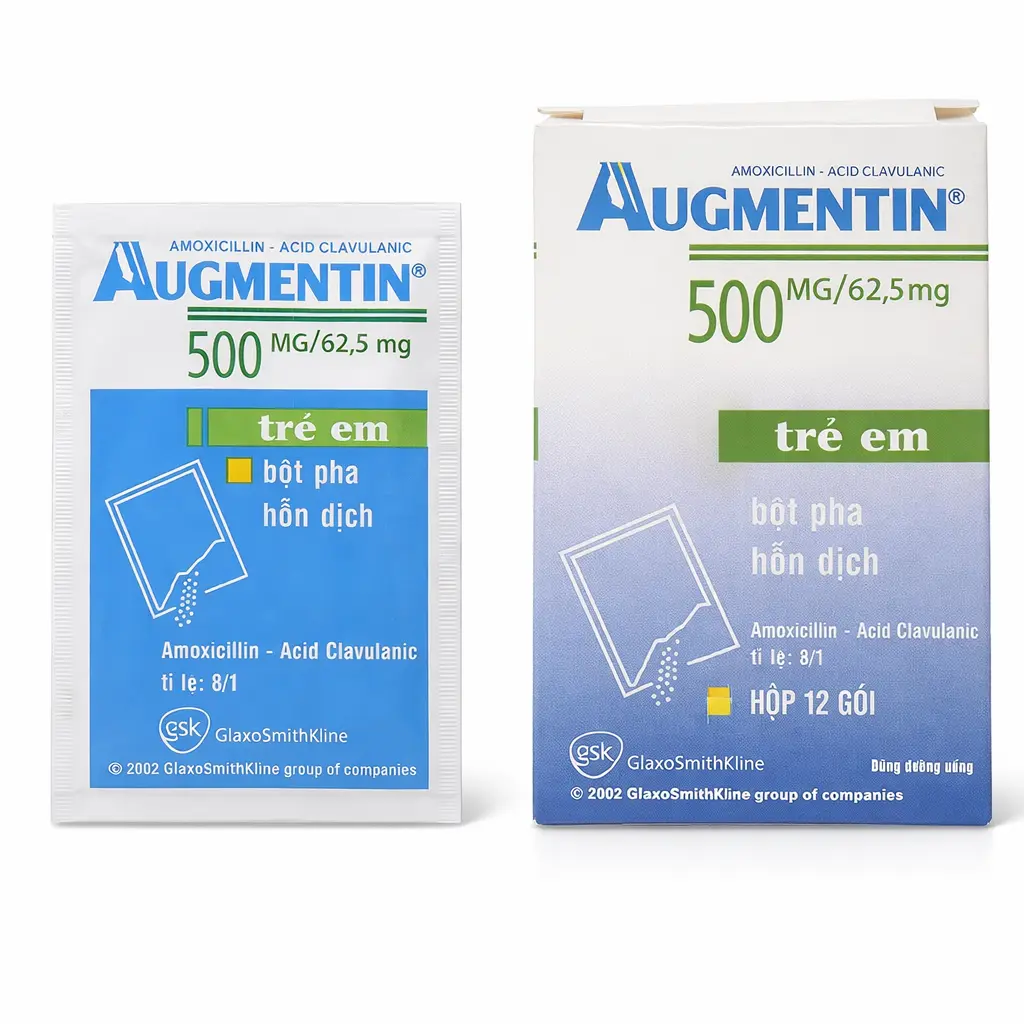 Augmentin 500mg hộp 12 gói GSK