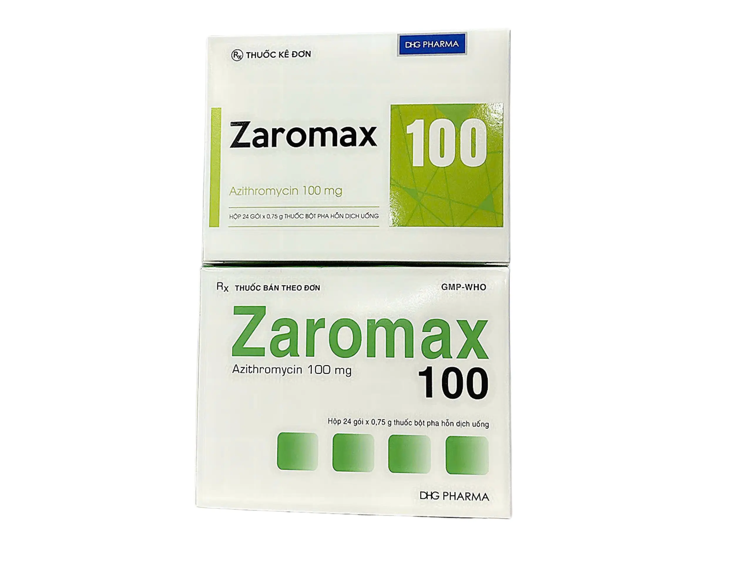 Zaromax Azithromycin 100mg hộp 24 gói x 0.75g Hậu Giang
