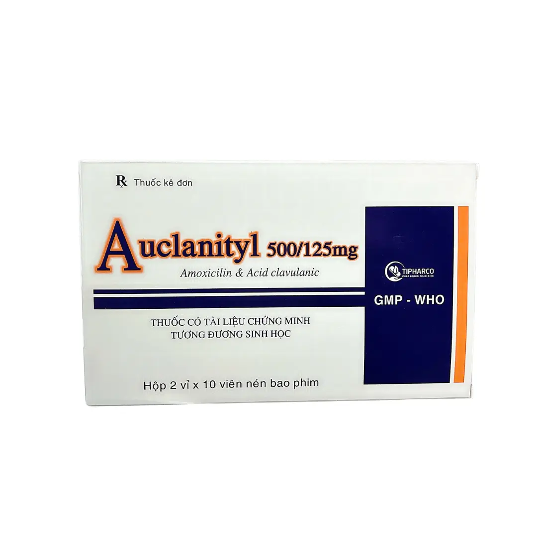 Auclanityl 500/125mg hộp 2 vỉ x 10 viên nénTipharco