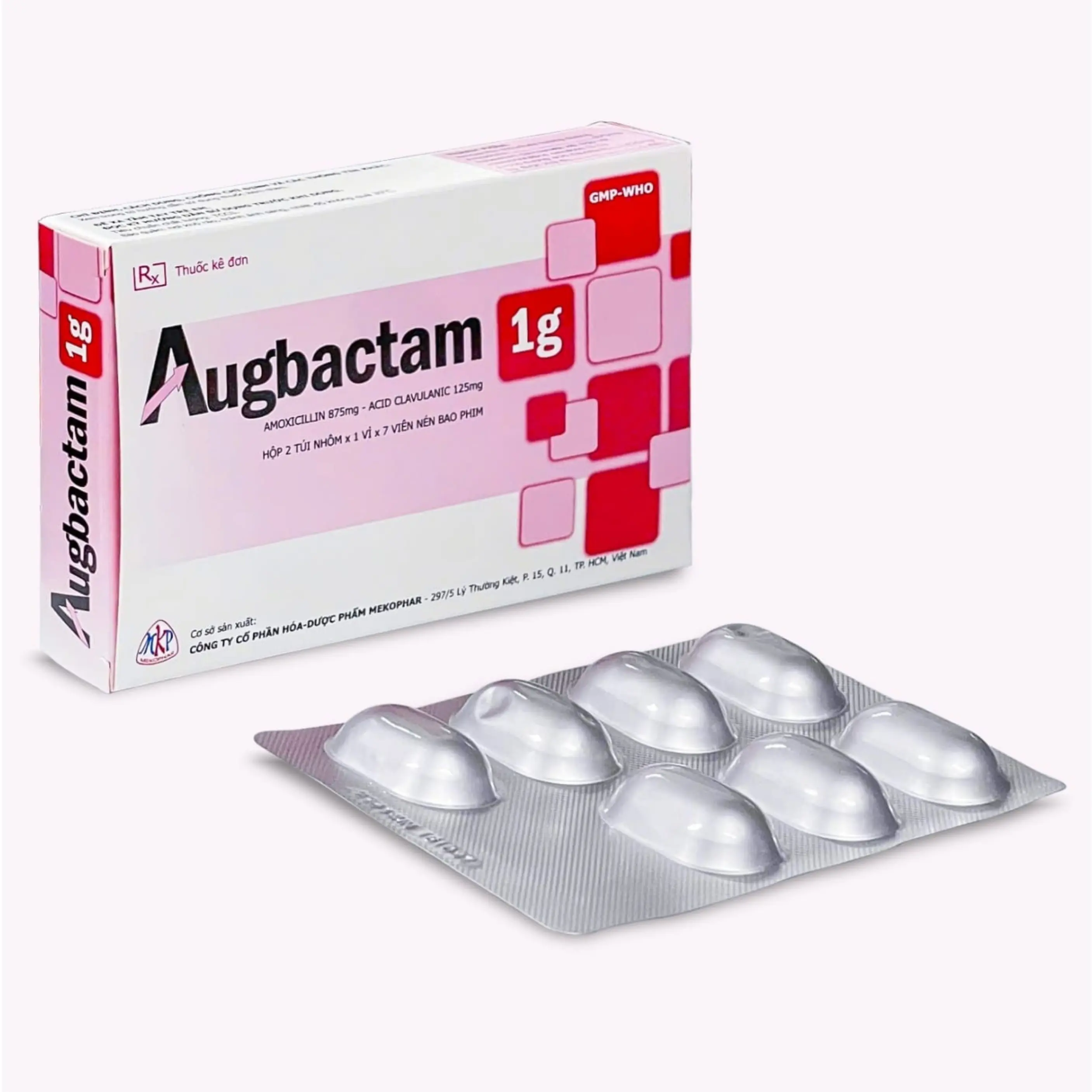 Augbactam 1g hộp 2 vỉ x 7 viên Mekophar