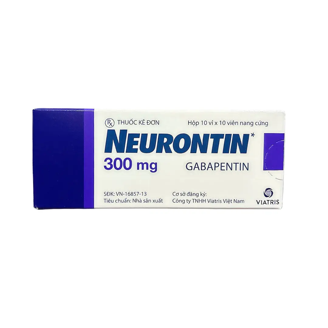 Neurontin Gabapentin 300mg hộp 10 vỉ x 10 viên nang Viatris