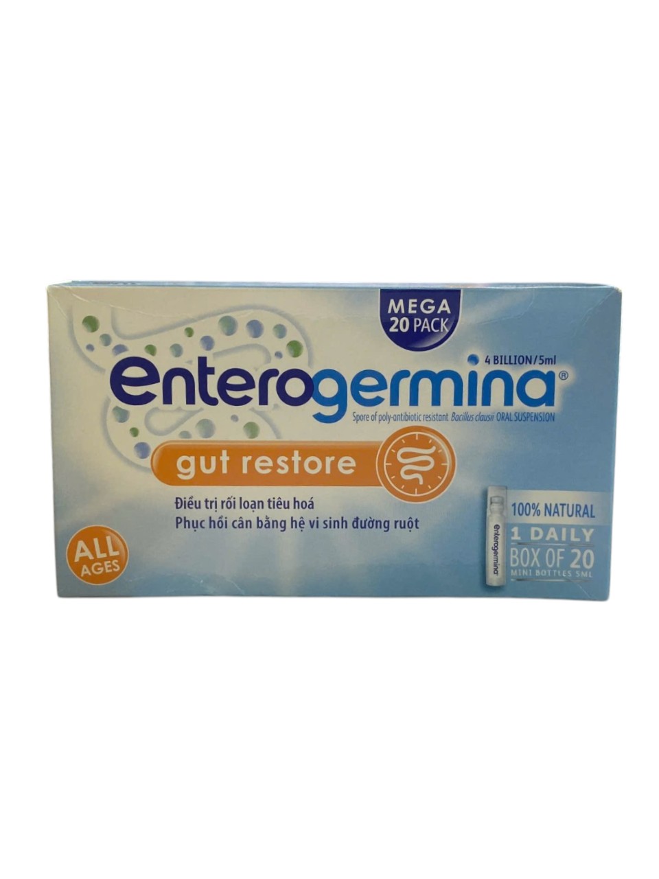 Enterogermina gut restore 4 billion/5ml hộp 2 vỉ x 10 ống x 5ml Sanofi
