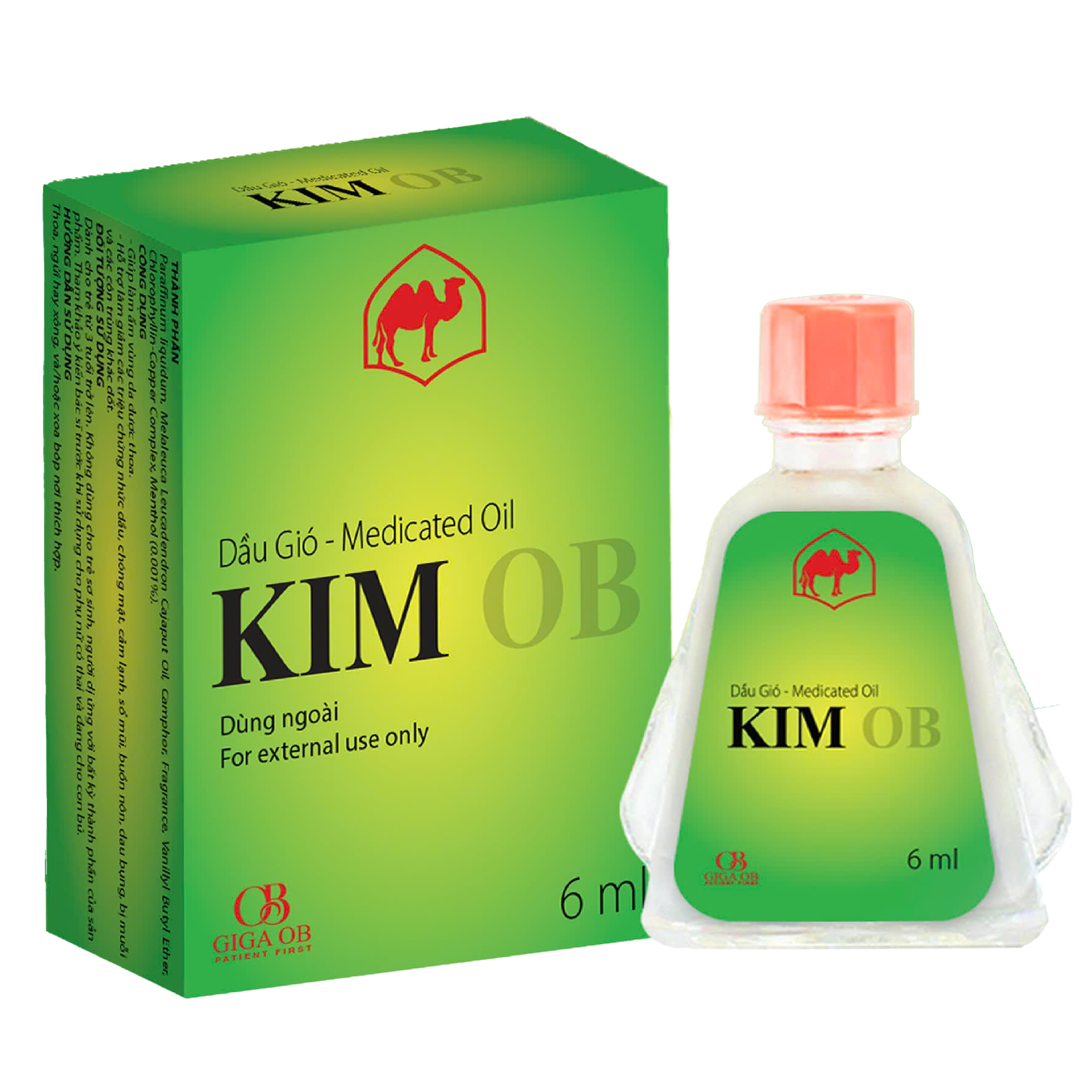 Dầu gió KIM OB lọ 6ml xanh Giga OB