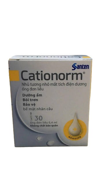 Cationorm nhỏ mắt hộp 30 ống x 0,4ml Santen