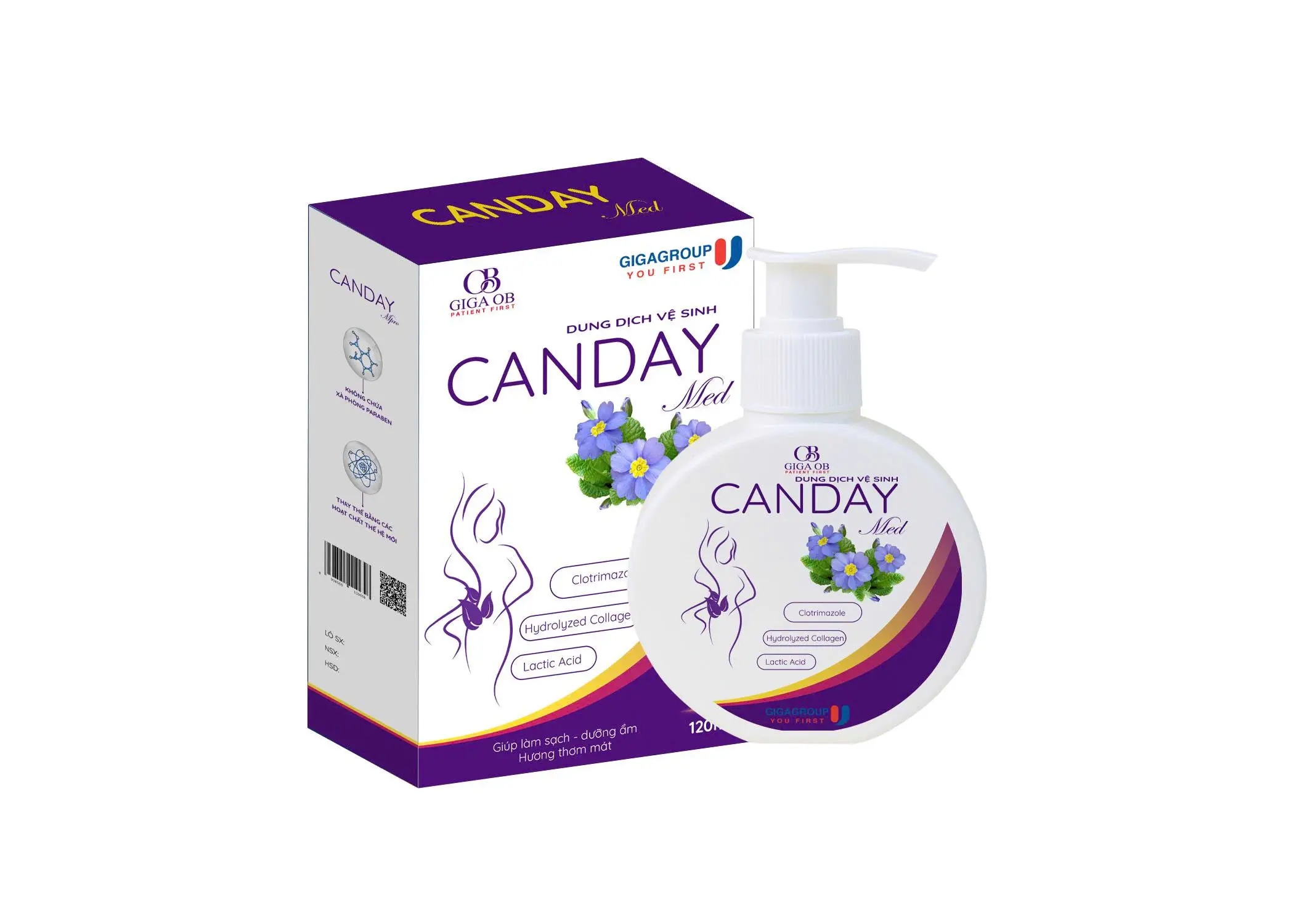 Canday Med dung dịch vệ sinh lọ 120ml Giga OB 